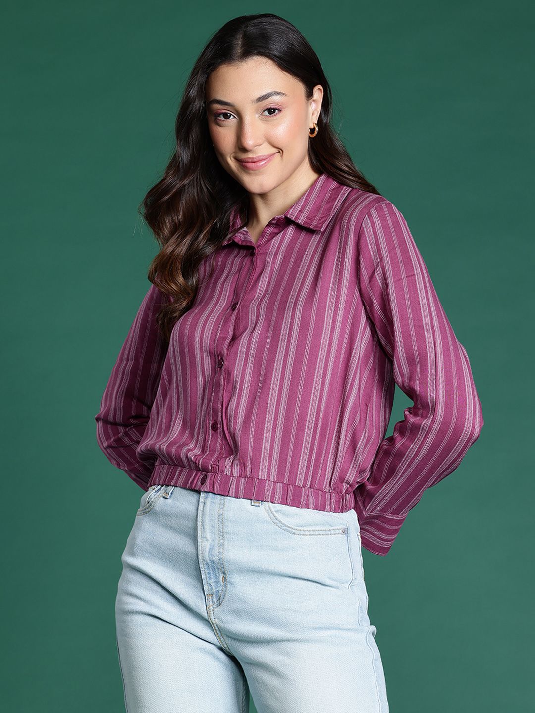 DressBerry Pure Cotton Opaque Striped Casual Shirt