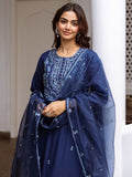 Indo Era Women Floral Embroidered Regular Thread Work Kurta with Trousers & With Dupatta