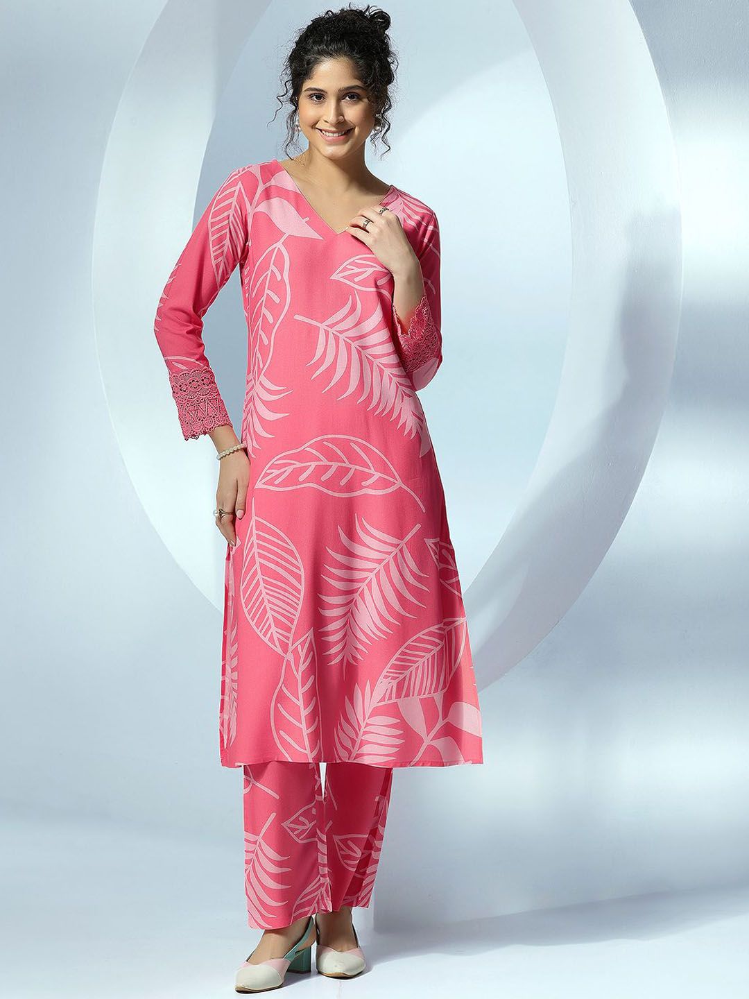 Libas Printed Tunic With Palazzos Co-Ords