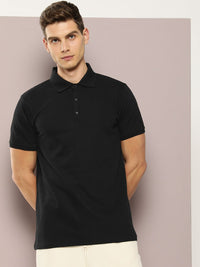 DILLINGER Men Polo Collar Honeycomb Structure T-shirt