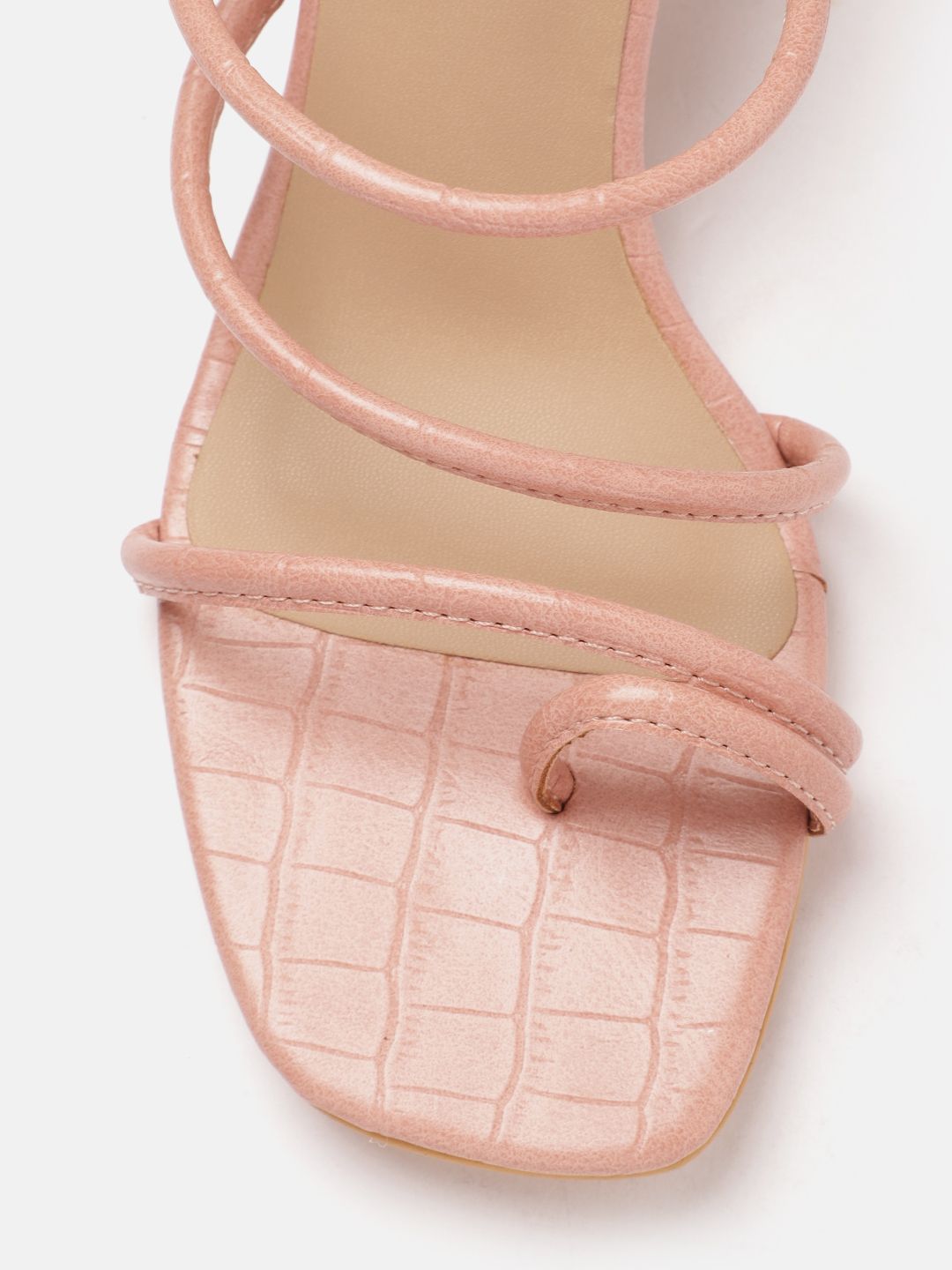 DressBerry Women Croc Textured Block Heels