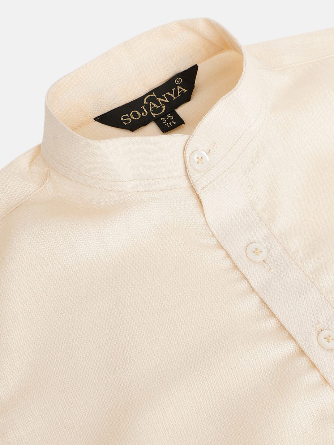 SOJANYA Boys Coloured Cream Solid Straight Kurta