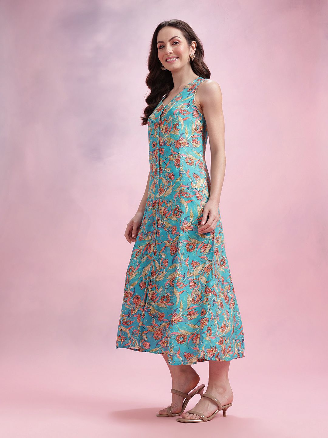 DressBerry Floral Print Midi Dress