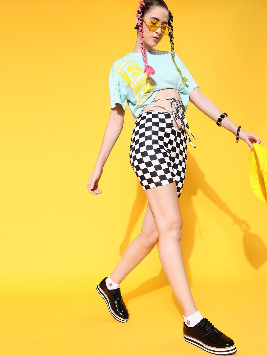 STREET 9 Women Black Geometric Shorts