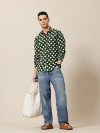 Mr Bowerbird Pure Cotton Bagru Hand Block Printed Printed Tailored Fit Casual Shirt