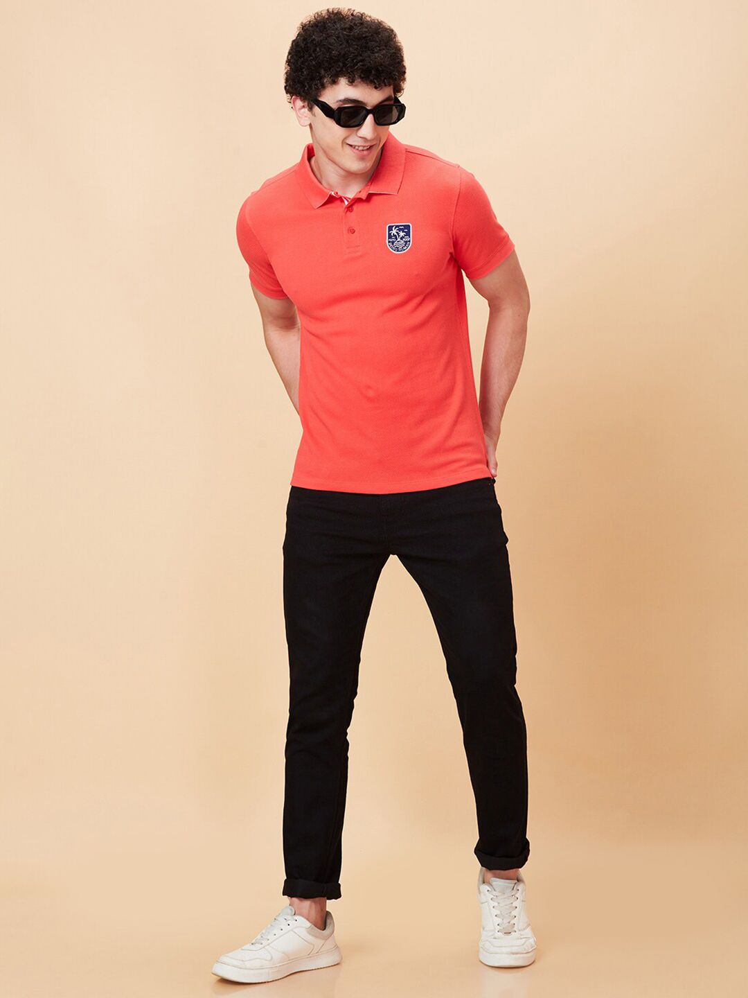 Being Human Polo Collar Applique Short Sleeves T-shirt