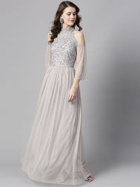 STREET 9 Grey Maxi Dress with Sequinned Detail
