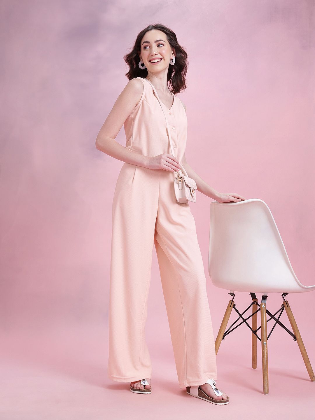 DressBerry Textured Vest Top With Pleated Pants Co-Ords