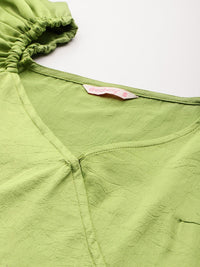 DressBerry Puff Sleeve Ruffled Maxi Dress