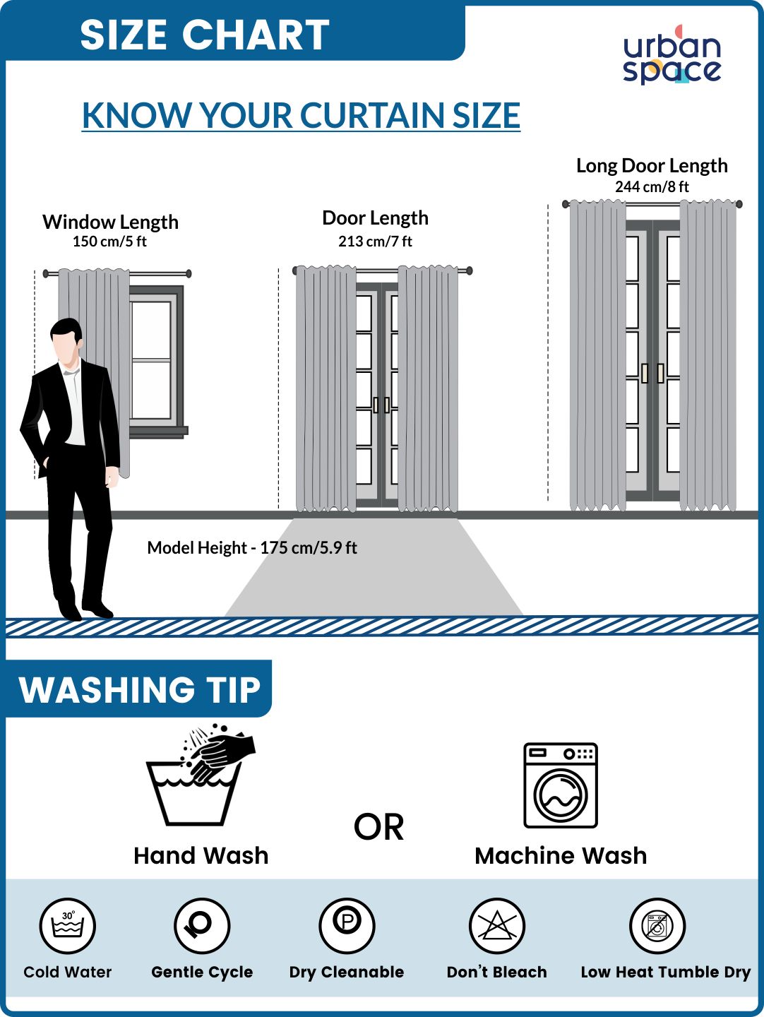 URBAN SPACE White & Red 2 Pieces Floral Cotton Window Curtains