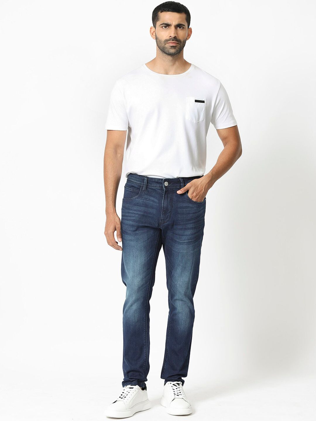 RARE RABBIT Men Night Slim Fit Mid-Rise Stretchable Jeans