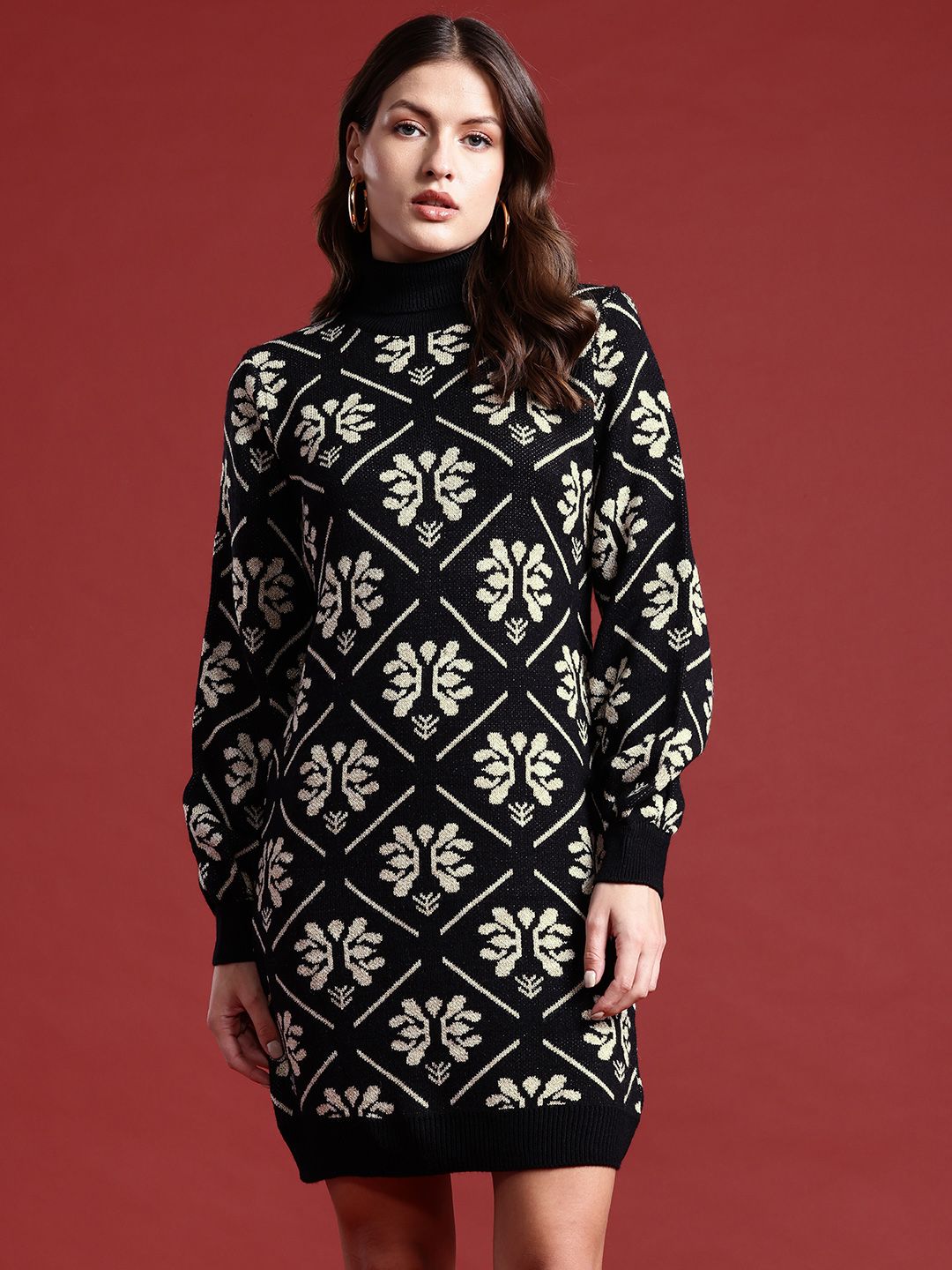 all about you Floral Patterned Jumper Dress