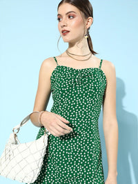 Berrylush Women Gorgeous Green Floral Dress