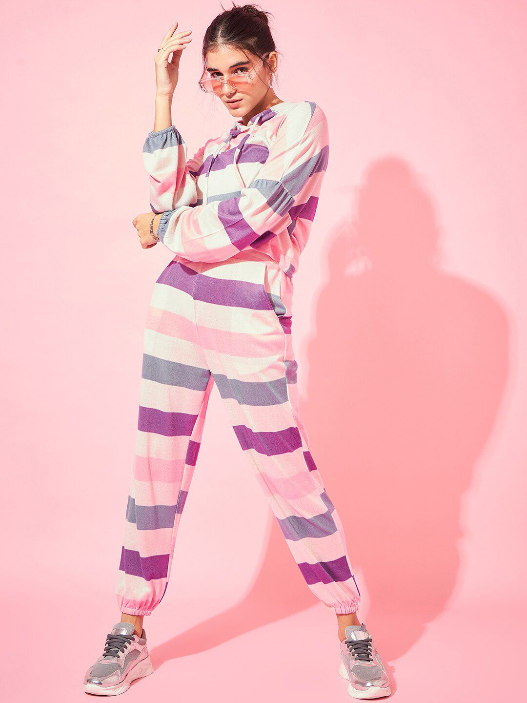 Athena Striped Sweatshirt With Joggers Co-Ords