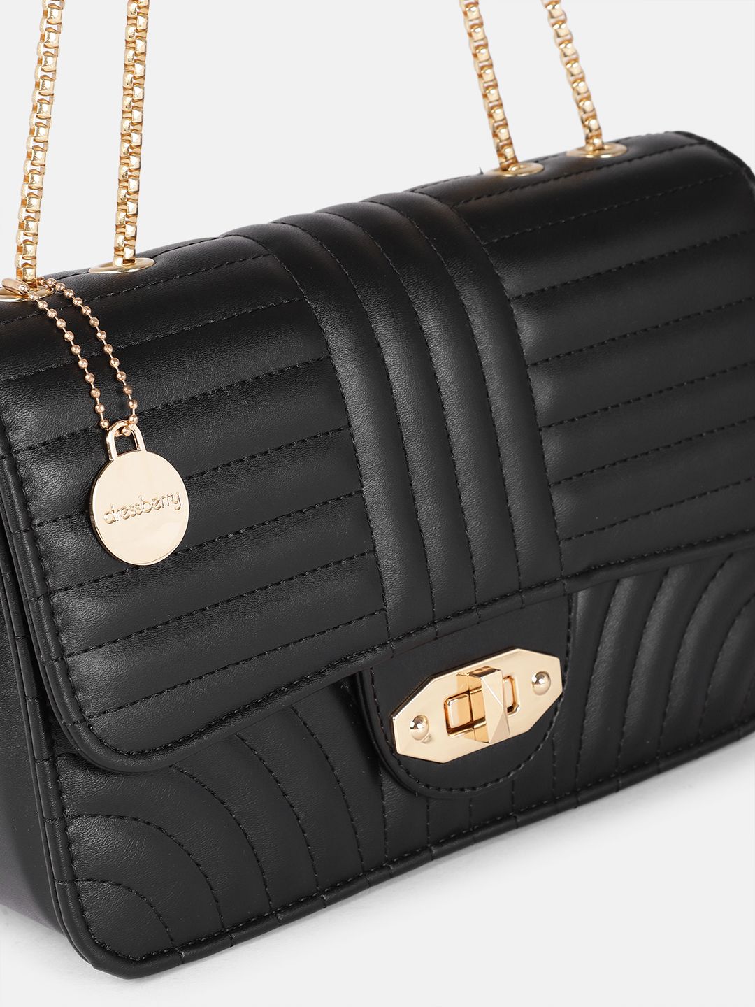 DressBerry Quilted Structured Shoulder Bag