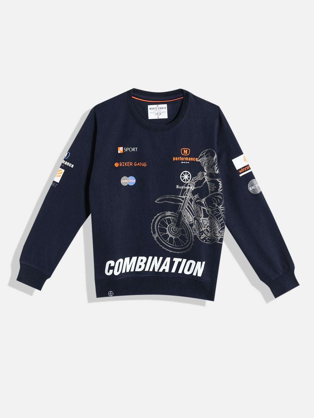 Monte Carlo Boys Cotton Graphic Printed Sweatshirt