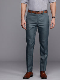 Raymond Men Textured Slim Fit Formal Trousers