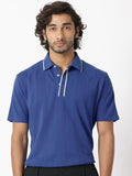 RARE RABBIT Men Cardona Polo Collar Pure Cotton Slim Fit T-Shirt