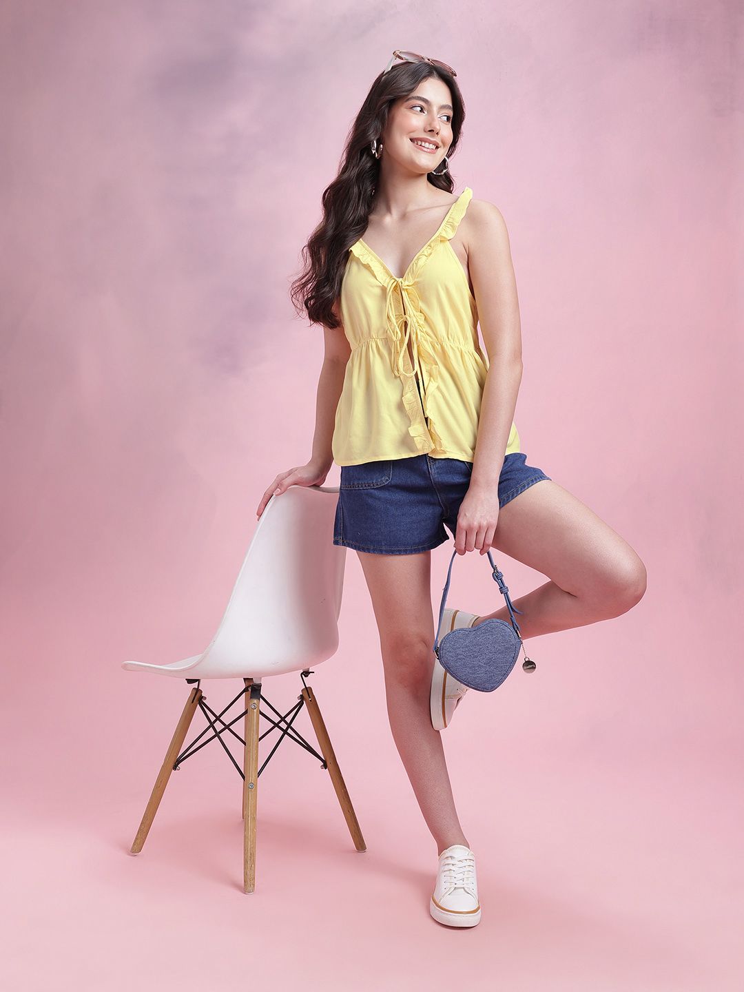 DressBerry Bow Front Ruffles Top