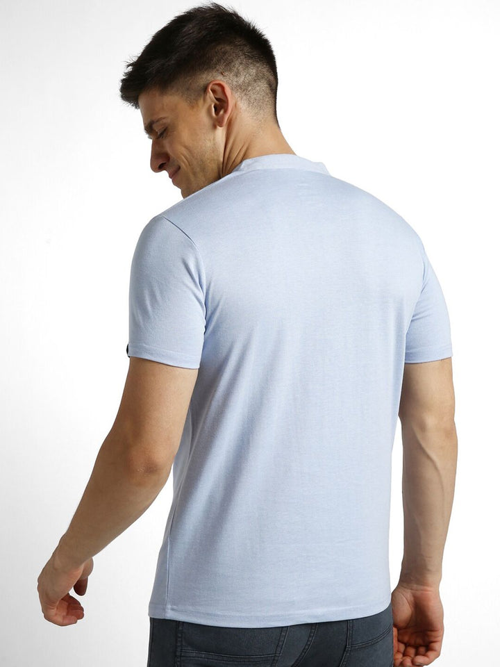 Urbano Fashion Mandarin Collar Slim Fit Pure Cotton T-shirt