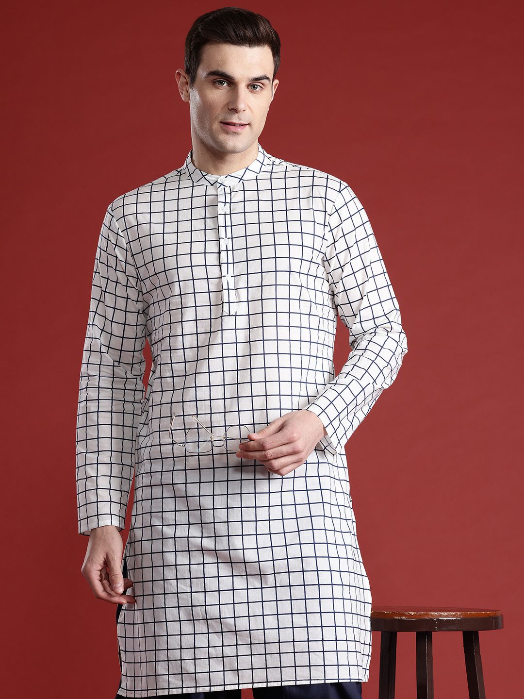 Anouk Striped Pure Cotton Kurta with Dhoti Pants
