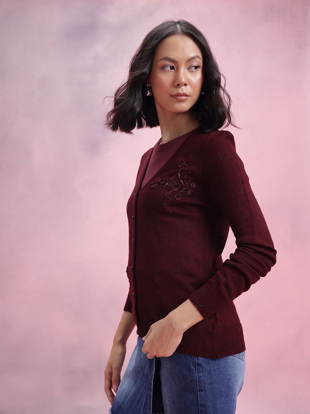 DressBerry Floral Design Cardigan