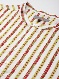 Anouk Pure Cotton Striped Kurta