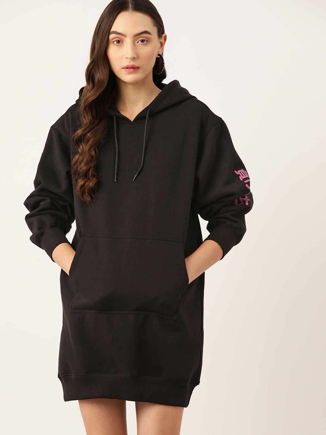 DressBerry Women Printed Hooded Jumper Dress