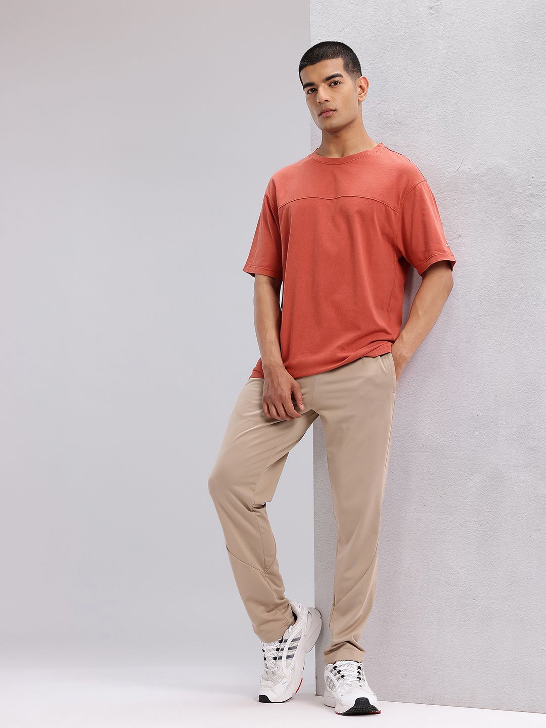 HRX by Hrithik Roshan Drop-Shoulder Sleeves Panelled Pure Cotton Lifestyle T-shirt