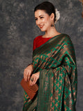 KALINI Ethnic Motifs Woven Design Zari Banarasi Saree
