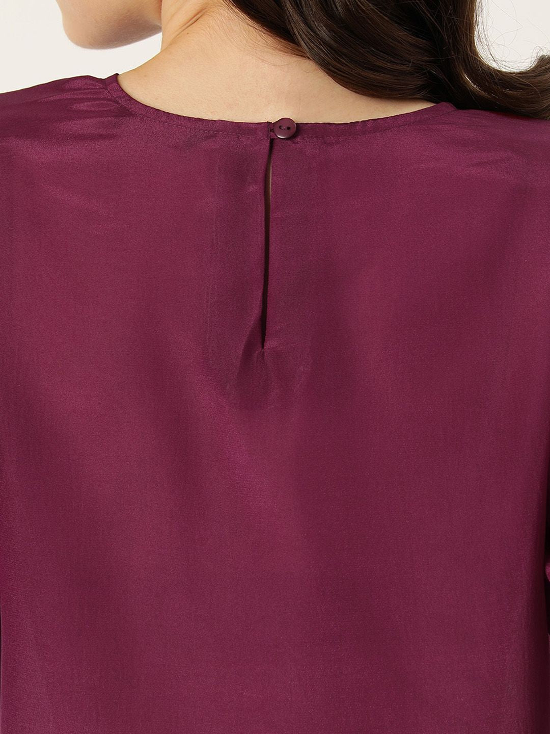 DressBerry Solid Puff Sleeves Top