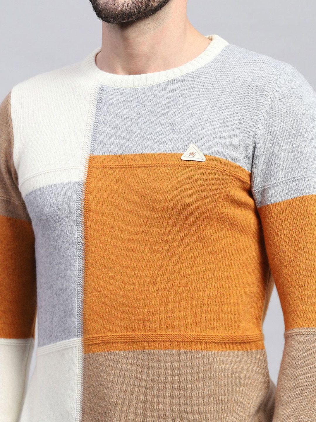 Monte Carlo Men Colourblocked Woollen Pullover