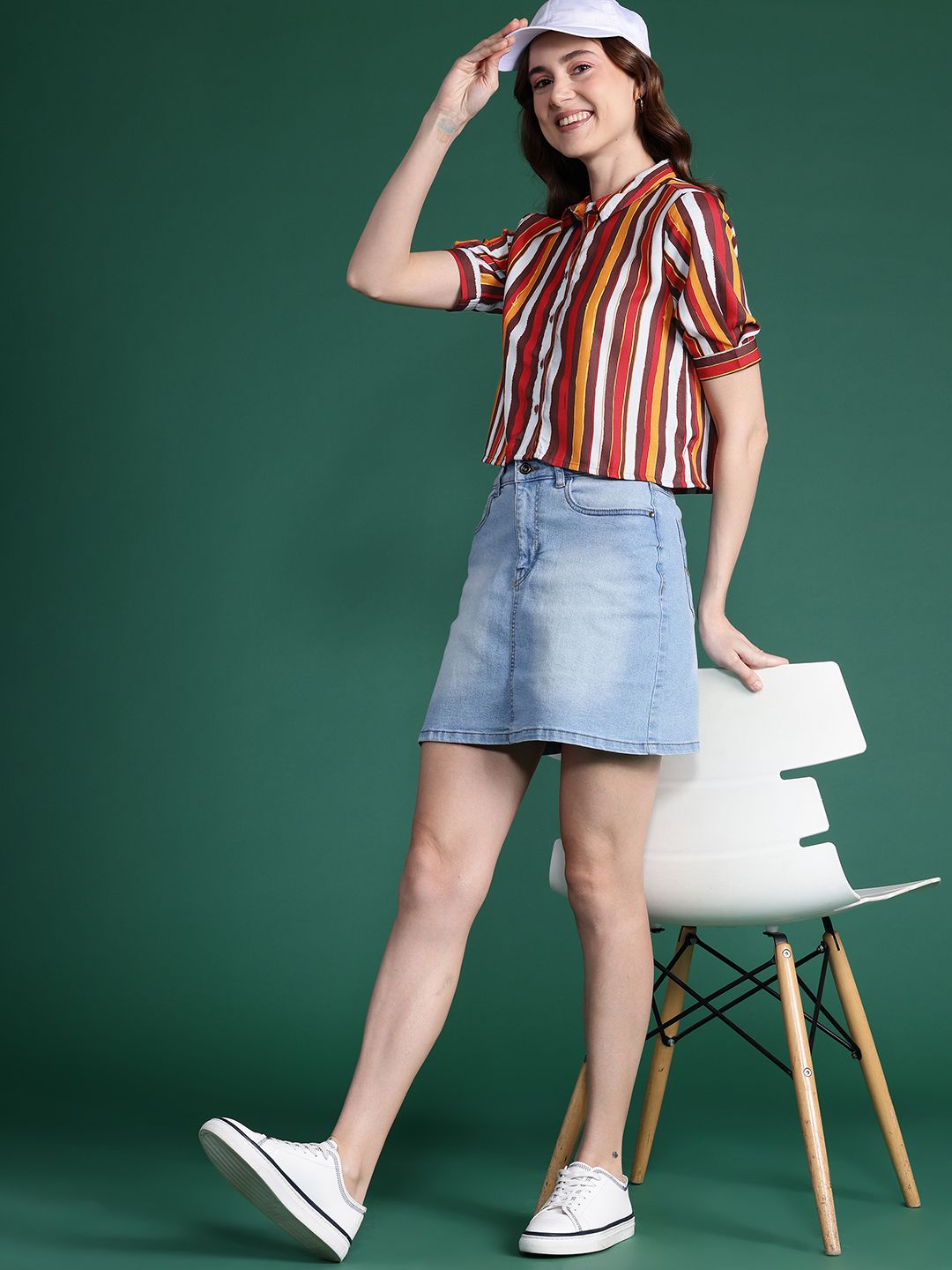 DressBerry Women Striped Casual Crop Shirt