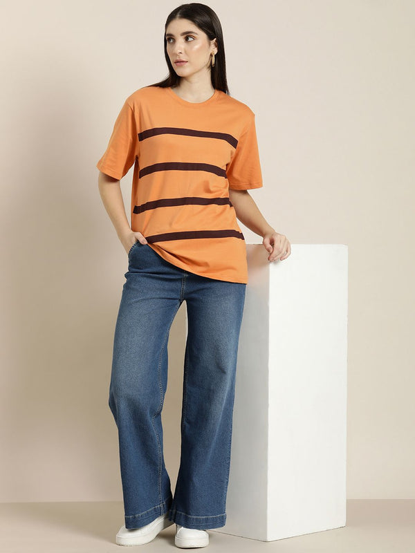 DILLINGER Women Striped Oversized T-shirt