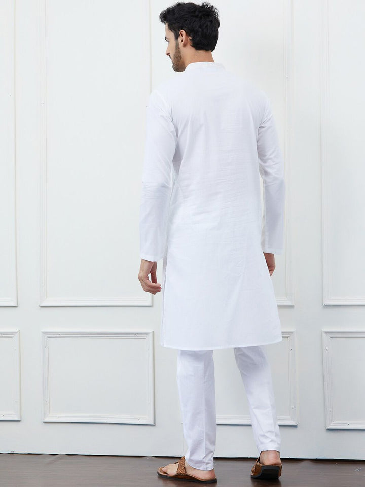 See Designs Embroidered Sequined Pure Cotton Kurta with Pyjamas