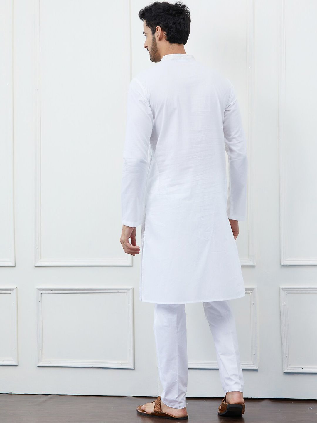 See Designs Embroidered Sequined Pure Cotton Kurta with Pyjamas