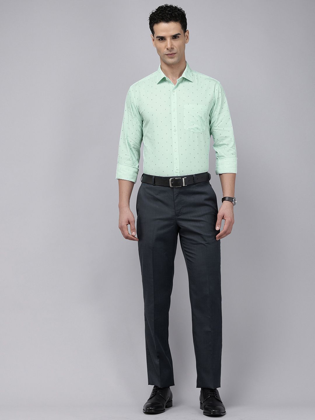 Park Avenue Slim Fit Printed Cotton Formal Shirt