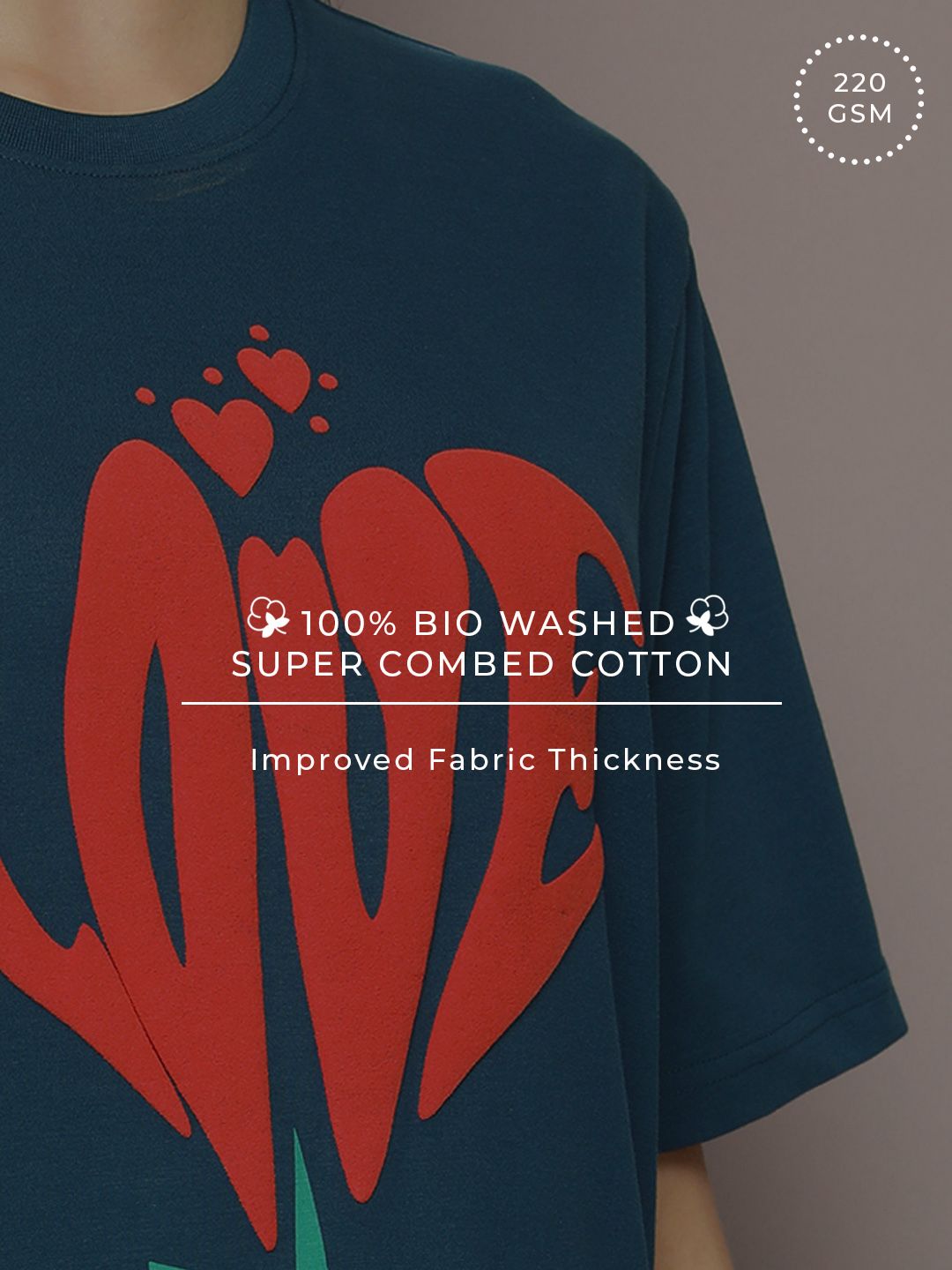 DILLINGER Women Graphic Printed Embossed Oversized T-shirt