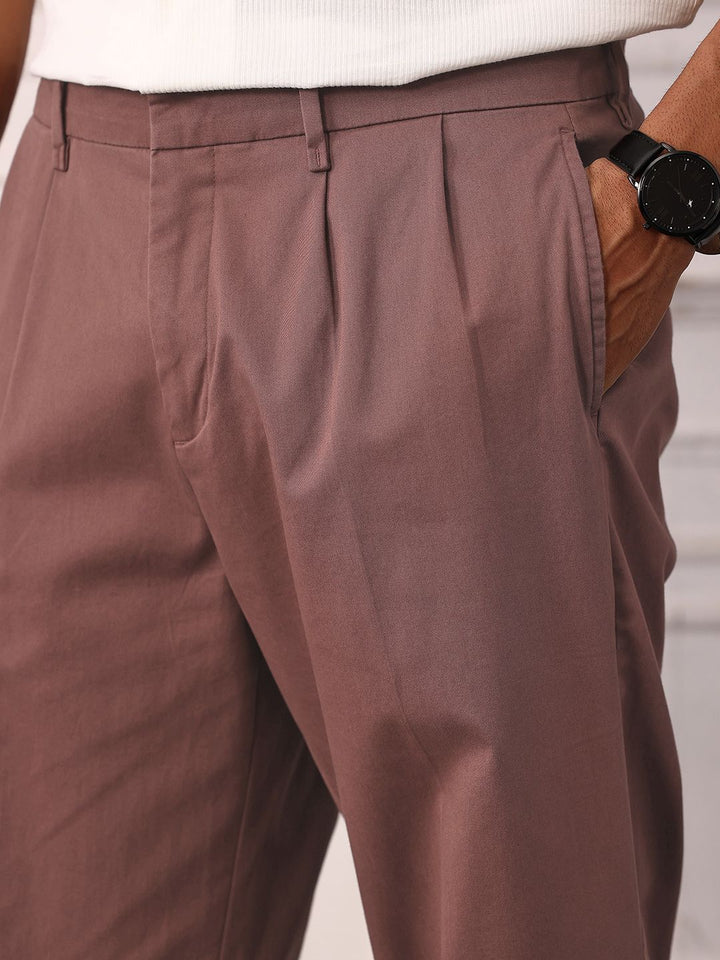 Mr Bowerbird Men Mid-Rise Pleated Oversized Fit Korean Trousers