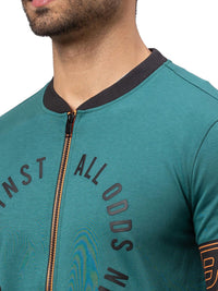 Being Human Men Teal Printed Sweatshirt