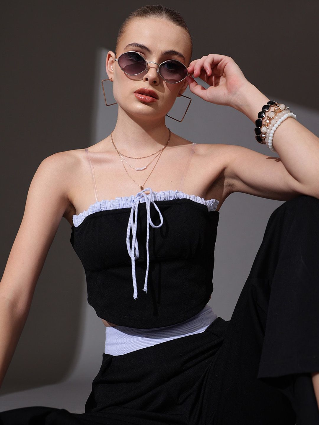 STREET 9 Solid Top & Trousers Co-Ord Set