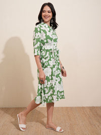Vishudh Floral Print Shirt Dress