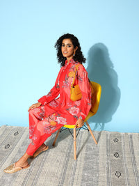 Indo Era Women Floral Printed Co-Ords Set