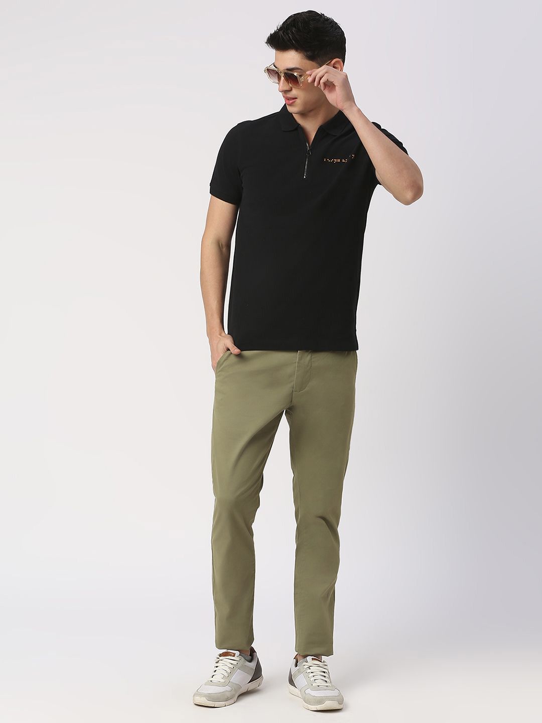 Being Human Men Polo Collar Solid T-shirt