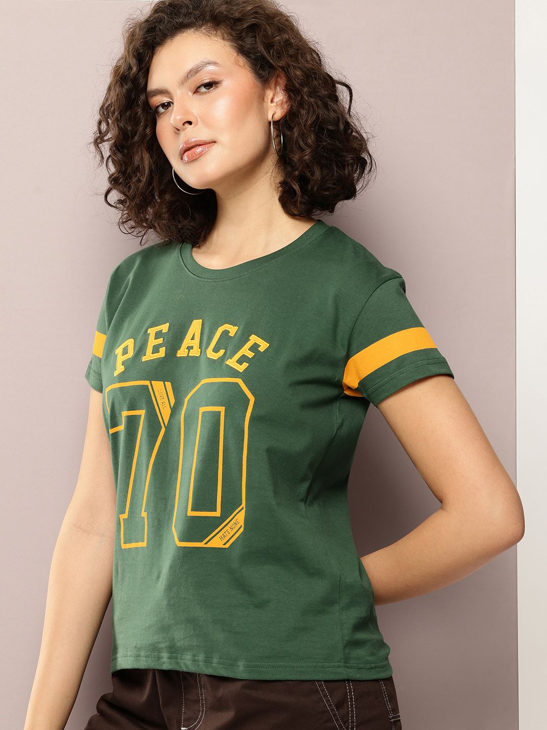 DILLINGER Women Boxy Regular Embroidery Crew Neck Tshirt