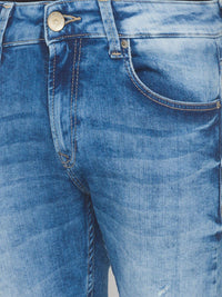 SPYKAR Men Blue Slim Fit Mildly Distressed Heavy Fade Jeans