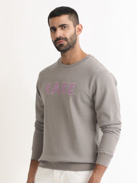RARE RABBIT Men Robbs Logo Print Round Neck Sweatshirt
