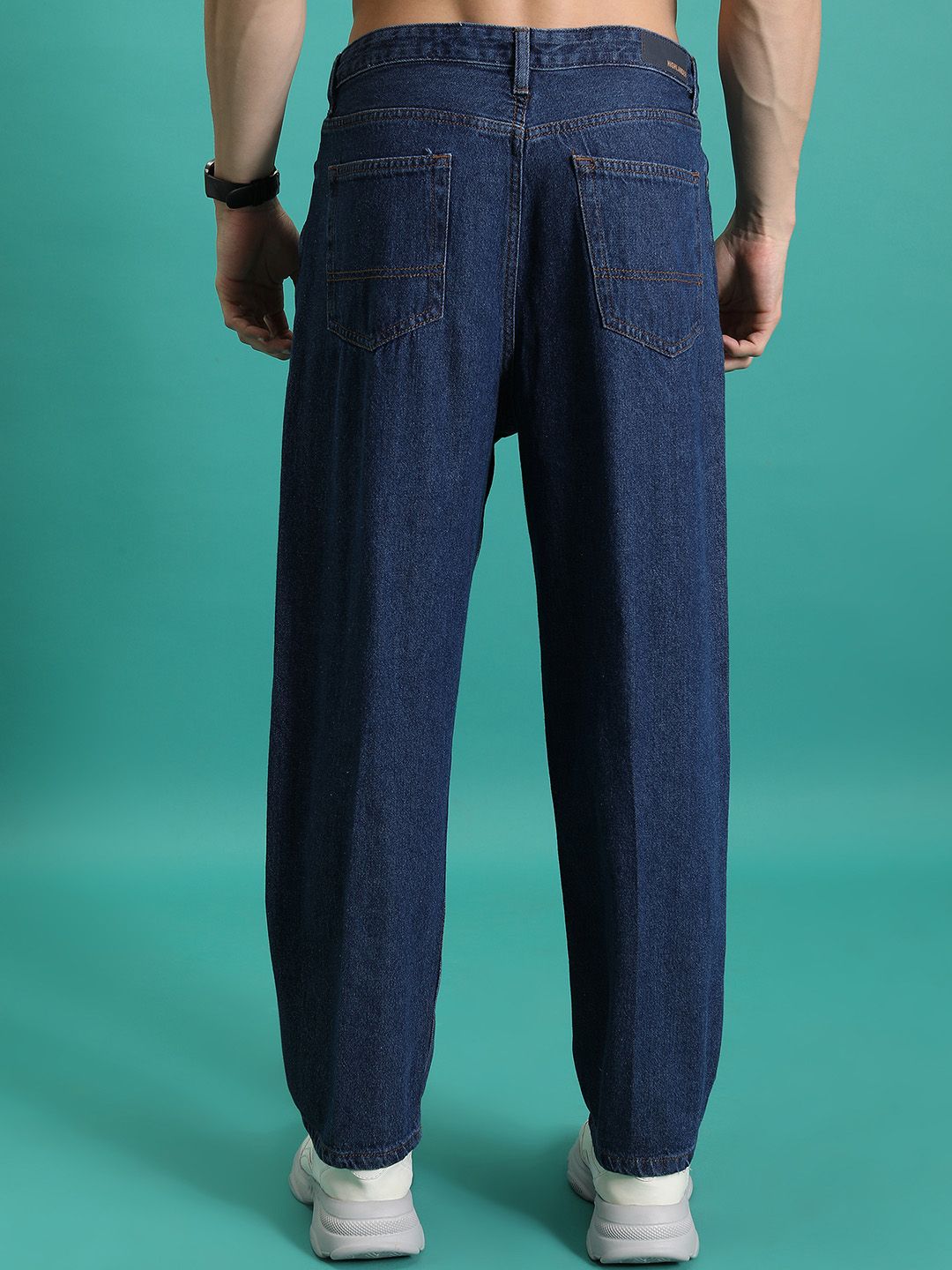 HIGHLANDER Men Loose Fit Mid-Rise Cotton Baggy Jeans