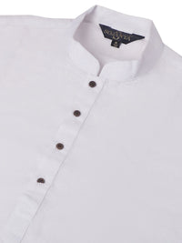 SOJANYA Men White Dobby Kurta