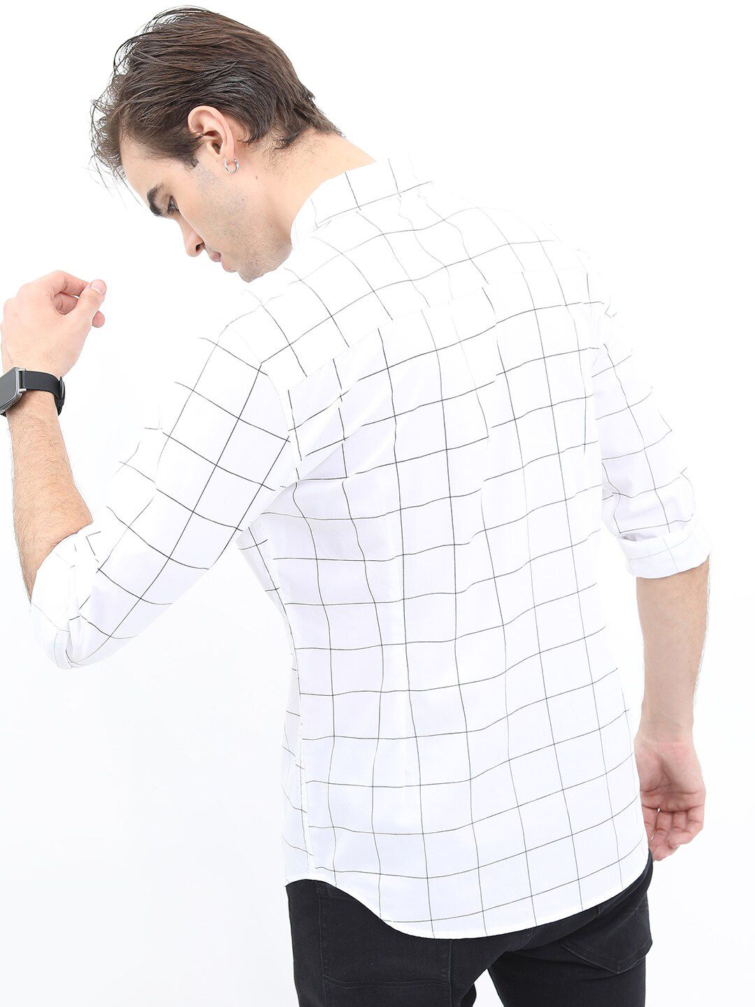HIGHLANDER Men Checked Cotton Slim Fit Casual Shirt